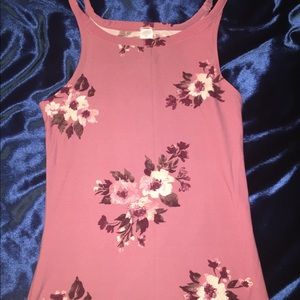 Pink floral tank top